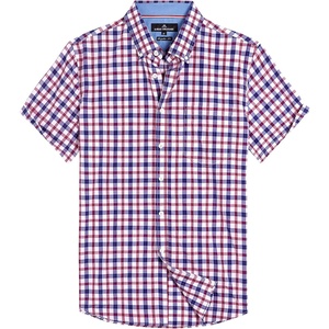 image:imageAlimens amp Gentle Plaid Mens Short Sleeve Button Down Shirts with PocketRed Navy Check