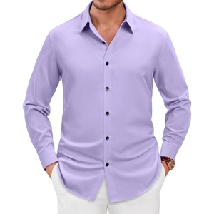 image:imageMens Dress Shirts Long Sleeve Wrinkle Free Business Button Up ShirtsLavender