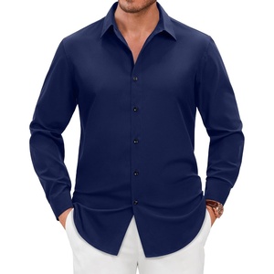 image:imageMens Dress Shirts Long Sleeve Wrinkle Free Business Button Up ShirtsNavy Blue