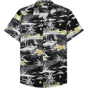 image:imageMens Hawaiian Shirt Summer Beach Casual Short Sleeve Button Down ShirtsBlack Beach