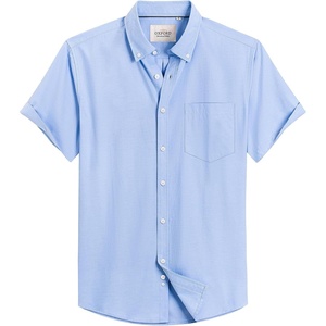 image:imageMens Oxford Dress Shirt Short Sleeve Button Down Collar Summer Casual ShirtLight Blue