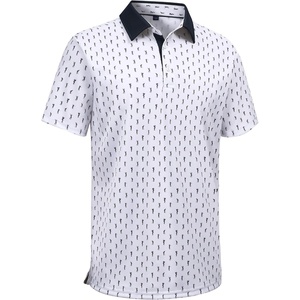 image:imageMens Polo Shirts Stretch Dry Fit Printed Golf Shirt Summer Party Beach TopsWhite Golf Club