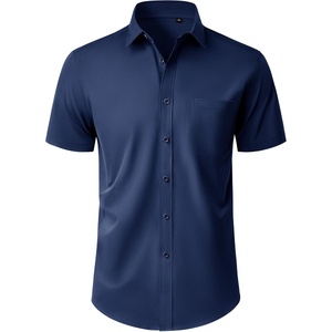 image:imageMens Short Sleeve Dress Shirt Wrinkle Free Button Down Shirt with PocketNavy Blue