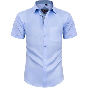 image:imageMens Short Sleeve Dress Shirt Wrinkle Free Summer Button Down ShirtsBlue