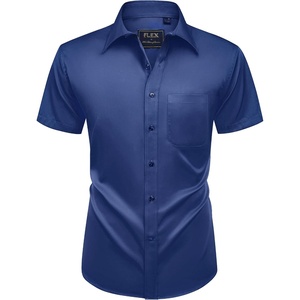 image:imageMens Short Sleeve Dress Shirt Wrinkle Free Summer Button Down ShirtsNavy