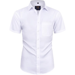 image:imageMens Short Sleeve Dress Shirt Wrinkle Free Summer Button Down ShirtsWhite
