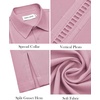 image:imageMens Cuban Guayabera Short Sleeve Button Down Shirt Casual Beach SummerCoral Pink