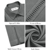 image:imageMens Cuban Guayabera Short Sleeve Button Down Shirt Casual Beach SummerDeep Grey