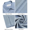image:imageMens Cuban Guayabera Short Sleeve Button Down Shirt Casual Beach SummerDusty Blue
