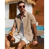 image:imageMens Cuban Guayabera Short Sleeve Button Down Shirt Casual Beach SummerKahki