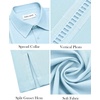image:imageMens Cuban Guayabera Short Sleeve Button Down Shirt Casual Beach SummerLight Blue