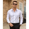 image:imageMens Dress Shirts Odor Resistant Long Sleeve Button Down Shirt StretchyClassic White
