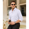 image:imageMens Dress Shirts Odor Resistant Long Sleeve Button Down Shirt StretchyClassic White