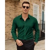 image:imageMens Dress Shirts Odor Resistant Long Sleeve Button Down Shirt StretchyDark Green