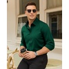 image:imageMens Dress Shirts Odor Resistant Long Sleeve Button Down Shirt StretchyDark Green