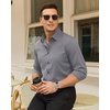 image:imageMens Dress Shirts Odor Resistant Long Sleeve Button Down Shirt StretchyGrey
