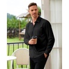 image:imageAlimens amp Gentle Mens Dress Shirt Long Sleeve Button Down Shirt with PocketBlackchampagne