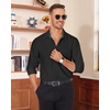 image:imageAlimens amp Gentle Mens Dress Shirt Long Sleeve Button Down Shirt with PocketBlackgreen