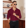 image:imageAlimens amp Gentle Mens Dress Shirt Long Sleeve Button Down Shirt with PocketBurgundy