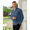 image:imageAlimens amp Gentle Mens Dress Shirt Long Sleeve Button Down Shirt with PocketDenim Blue
