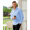 image:imageAlimens amp Gentle Mens Dress Shirt Long Sleeve Button Down Shirt with PocketLight Blue