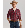 image:imageAlimens amp Gentle Mens Flannel Button Down Long Sleeve Casual Plaid ShirtRed Black