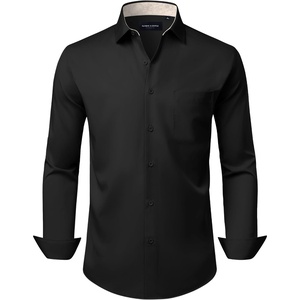 image:imageAlimens amp Gentle Mens Dress Shirt Long Sleeve Button Down Shirt with PocketBlackchampagne