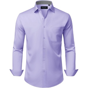image:imageAlimens amp Gentle Mens Dress Shirt Long Sleeve Button Down Shirt with PocketLavender