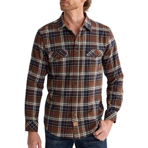 image:imageAlimens amp Gentle Mens Flannel Button Down Long Sleeve Casual Plaid ShirtBrown Navy