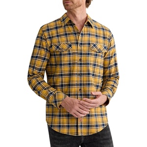 image:imageAlimens amp Gentle Mens Flannel Button Down Long Sleeve Casual Plaid ShirtYellow Navy