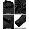 image:imageAlimens amp Gentle Black Dress Shirt for Men 4Way Stretch Long Sleeve Button Down Shirt Solid Wedding Dating Casual Shirts