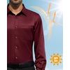 image:imageAlimens amp Gentle Burgundy Mens Dress Shirt Long Sleeve Collared Button Down Shirt Wrinkle Free Business Party Untucked Shirts