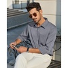 image:imageAlimens amp Gentle Grey Mens Button Up Shirts Long Sleeve Solid Dress Shirt 4Way Stretch Outdoor Commute Sun Protection Shirt