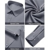 image:imageAlimens amp Gentle Grey Mens Button Up Shirts Long Sleeve Solid Dress Shirt 4Way Stretch Outdoor Commute Sun Protection Shirt
