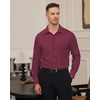 image:imageAlimens amp Gentle Mens Dress Shirts Stretch Long Sleeve Formal Business Wedding Button Down Shirt Wrinkle FreeWine Red