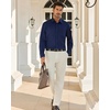 image:imageAlimens amp Gentle Navy Blue Long Sleeve Dress Shirts for Men Solid Button Up Shirt Casual Outdoor Wedding Sun Protection Shirt