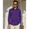 image:imageAlimens amp Gentle Purple Long Sleeve Dress Shirts for Men Sun Protection Button Down Shirt Solid Office Business Casual Shirts