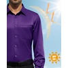 image:imageAlimens amp Gentle Purple Long Sleeve Dress Shirts for Men Sun Protection Button Down Shirt Solid Office Business Casual Shirts