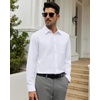 image:imageAlimens amp Gentle White Mens Button Down Shirts Long Sleeve 4Way Stretch Dress Shirt Solid Regular Fit Business Casual Shirts