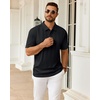image:imageMens Polo Shirts Short Sleeve Knit Stretch Lightweight Casual Summer ShirtBlack