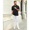image:imageMens Polo Shirts Short Sleeve Knit Stretch Lightweight Casual Summer ShirtBlack