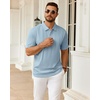 image:imageMens Polo Shirts Short Sleeve Knit Stretch Lightweight Casual Summer ShirtBlue