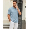 image:imageMens Polo Shirts Short Sleeve Knit Stretch Lightweight Casual Summer ShirtBlue