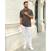 image:imageMens Polo Shirts Short Sleeve Knit Stretch Lightweight Casual Summer ShirtBrown