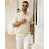 image:imageMens Polo Shirts Short Sleeve Knit Stretch Lightweight Casual Summer ShirtCream