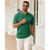image:imageMens Polo Shirts Short Sleeve Knit Stretch Lightweight Casual Summer ShirtGreen
