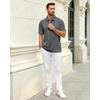 image:imageMens Polo Shirts Short Sleeve Knit Stretch Lightweight Casual Summer ShirtGrey