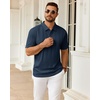 image:imageMens Polo Shirts Short Sleeve Knit Stretch Lightweight Casual Summer ShirtNavy Blue