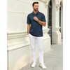 image:imageMens Polo Shirts Short Sleeve Knit Stretch Lightweight Casual Summer ShirtNavy Blue