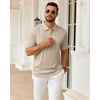 image:imageMens Polo Shirts Short Sleeve Knit Stretch Lightweight Casual Summer ShirtTan